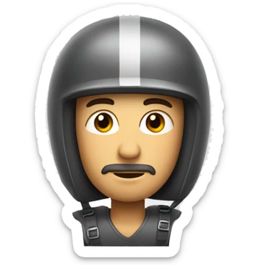 a man of about 30 wearing a helmet with the inscription SIAM sticker