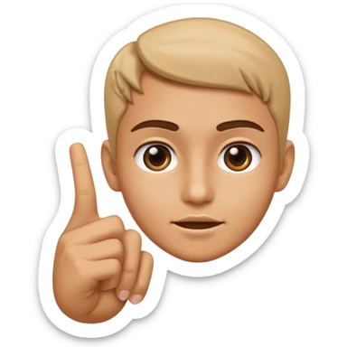 Point your finger at the face. sticker