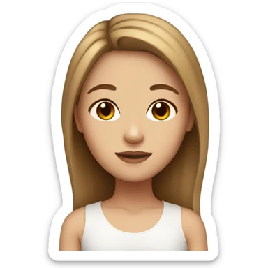 Girl with light skin brown hair and brown eyes pretty  sticker