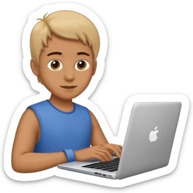 person working working on a laptop sticker