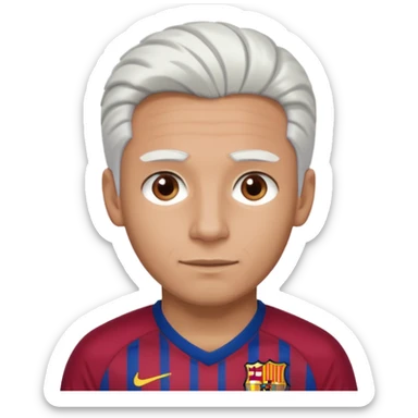 araujo футболист с белыми волосами и коричневыми   в футболке барселоны sticker