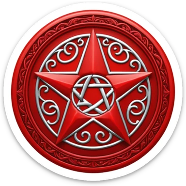 Red pentacle seal sticker