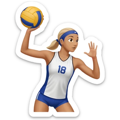 someone turning over a point in a volleyball match sticker