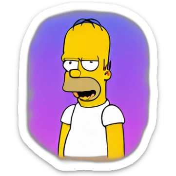Homer Simpson wearing LGBT tshirt sticker