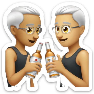 two best friends drinking polish vodka sticker