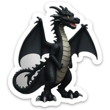 black dragon saying hi sticker