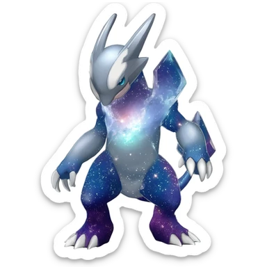 Shiny Starry Galactical Nargacuga-Silvally-Absol-Digimon-fusion-animal-Pokémon-creature  sticker