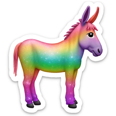 Pink ombre rainbow full body donkey with glitter no orange   sticker