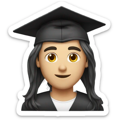 Vruazy graduate Male long Hair sticker