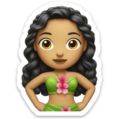 hula girl dolls sticker