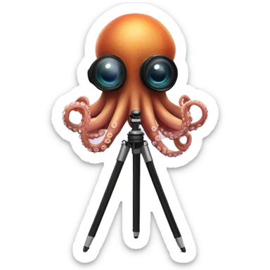 octopus as a tripod legs, and camera as a head sticker