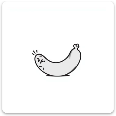 sausage with a sad face sticker