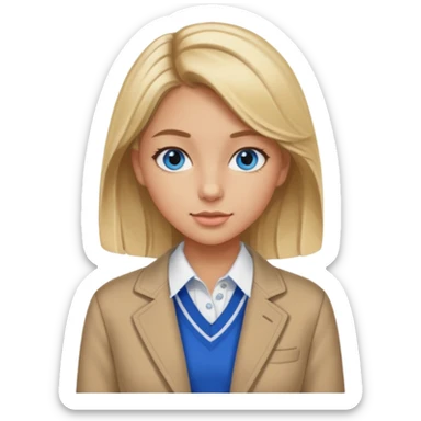 preppy, aesthetic, trendy, tan, blue eyes, teen girl, blonde highlights, sexy sticker