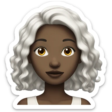 Pale girl with black wavy hair sticker