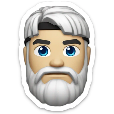 Street fighter Ryu with blue eyes and beard sticker