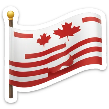 straight canadian flag sticker