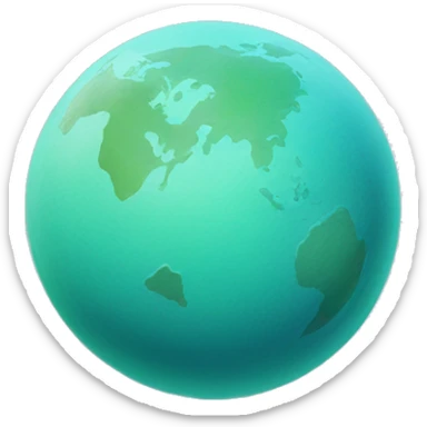 Pastel blue green planet  sticker