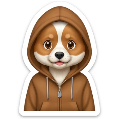 Dog wearing a hoodie ￼ sticker