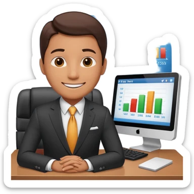 i need an image of a man named clyde who provides basic credit reports. his girlfriend bonny is abind market analyst sticker