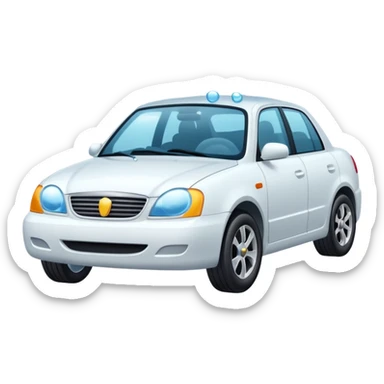 car wash with sparkling clean car and foam bubbles sticker