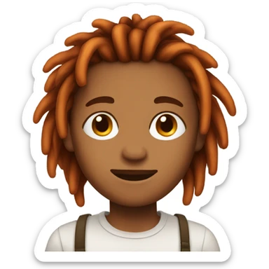 orange brown hair boy with dreads sticker