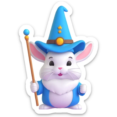 wizard rabbit sticker