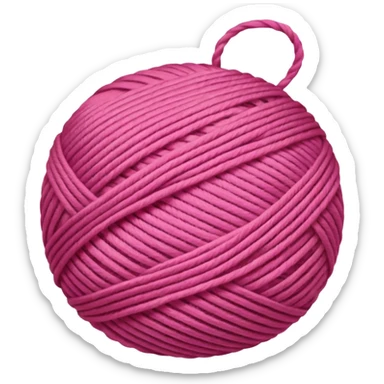 ball of yarn, pink sticker