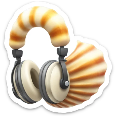 seashell headphones sticker