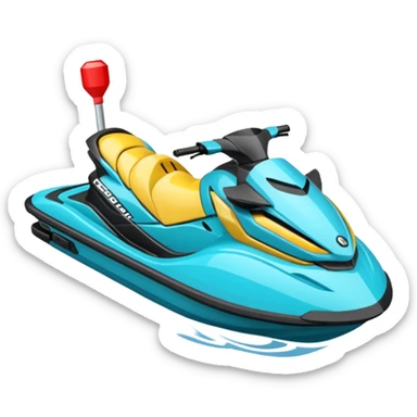 moto de agua turquesa sticker