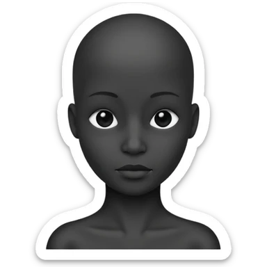 Minimalist flat vector icon, iOS style, thin black outline on a white background. Human silhouette. Black, completely monochrome, matte. Impersonal, no eye sockets, no hair. sticker