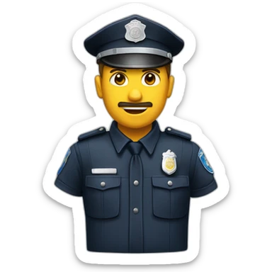 Fais moi un emoji stylé d’un policier sticker