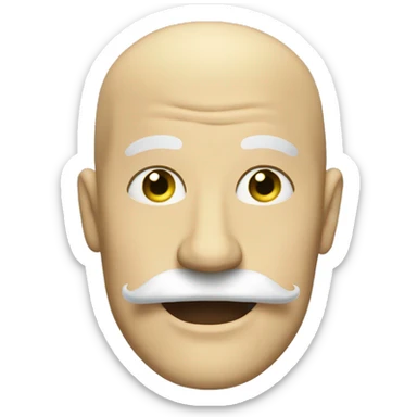 Create a bald man with a blond mustache who aing sticker