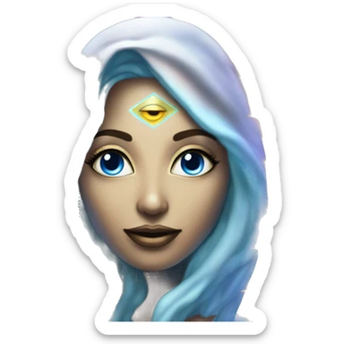 Pleiadian radiant glowing diva woman female third eye sticker