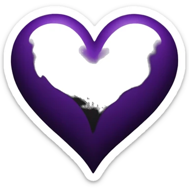 Half black and Purple Heart sticker