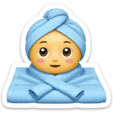 baby blue hotel room towel sticker
