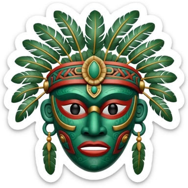 Mayan Warrior Mask sticker