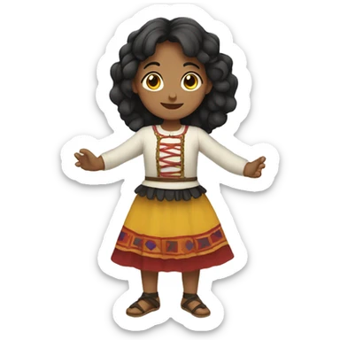 Girl doing folklor sticker