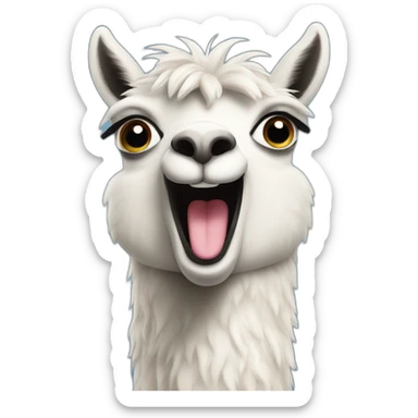 llama smiling and having a good time sticker