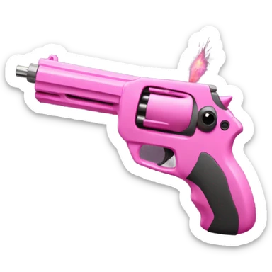 Pink Gun pointed at exploding rock sticker