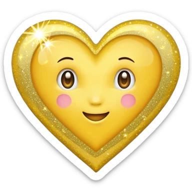 yellow heart with a glitter effect sticker