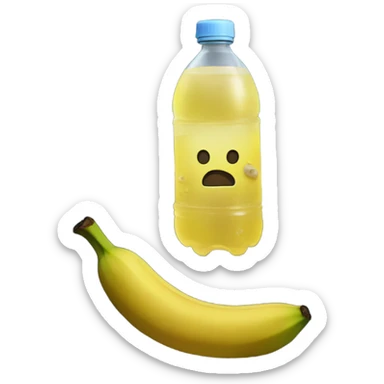 Banana flavored water on grave sticker