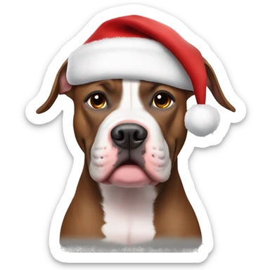 pitbull wearing santa costume  sticker