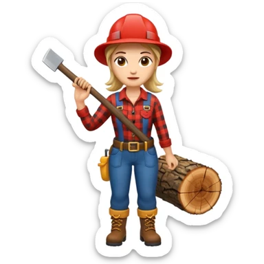 lumberjack woman sticker