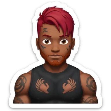 black man with red hair and tattoos sticker