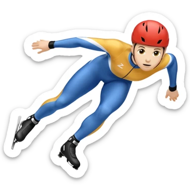 Short track speed skater sticker