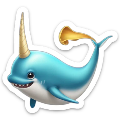 Narwhale with a unicorns horn sticker