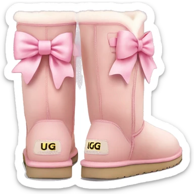 Light pink UGG boots with light pink bows ￼ sticker