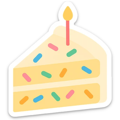 slice of funfetti birthday cake sticker