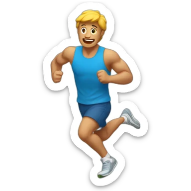 Tío corriendo saltando obstáculos sticker