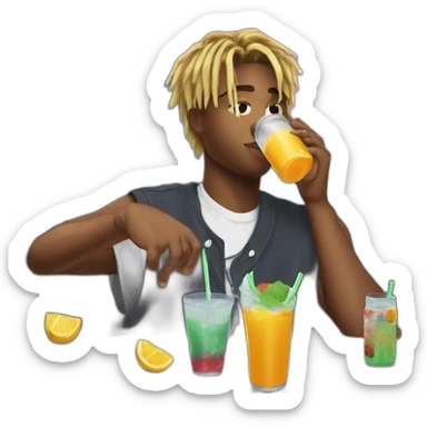 Juice Wrld drinking a Faygo sticker